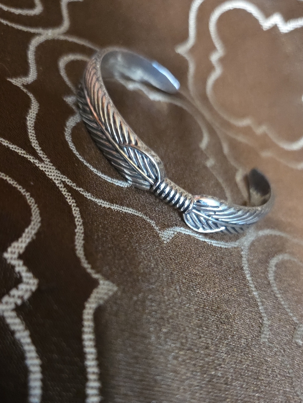 Silver Feather Cuff Bracelet - Women's Jewelry